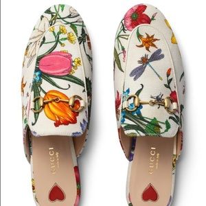 Gucci Princetown Floral Mules NWT size 36.5